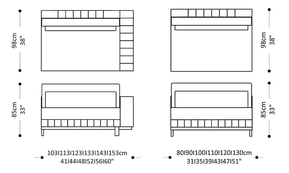 Image of the main dimensions of the product